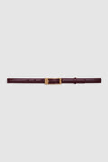 ANINE BING - Double Elly Belt Smooth Leather - Fig - Front View