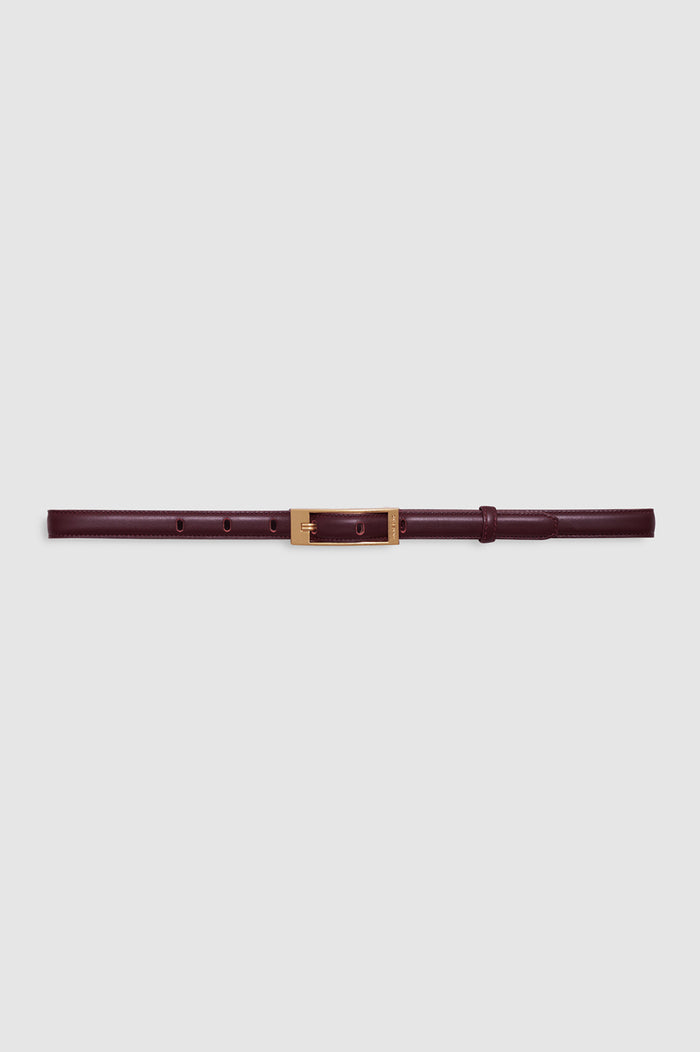 ANINE BING - Double Elly Belt Smooth Leather - Fig - Front View