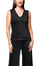 Biana Emma Shimmer Sleeveless Top in Black Shimmer available at Barbara Katz