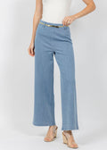 Lysse Erin Crystal Wide Leg Denim in Bleached Blue available at Barbara Katz