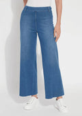 Erin Hi Waist Wide Leg Denim Pants in Mid Wash available at Barbara Katz