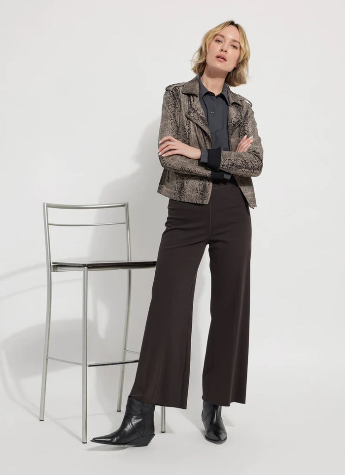 Lysse Erin High Waist Wide Leg Denim Pants in Double Espresso available at Barbara Katz