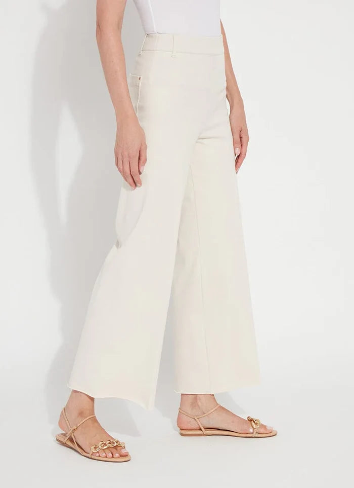 Lysse Erin High Waist Wide Leg Denim Pants in Oat available at Barbara Katz