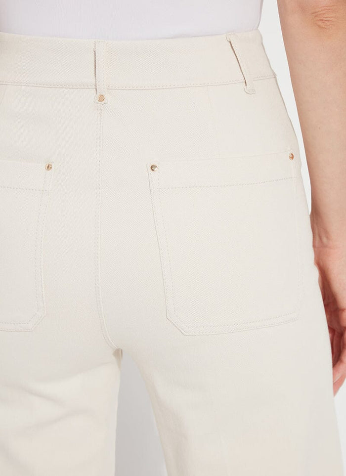 Lysse Erin High Waist Wide Leg Denim Pants in Oat available at Barbara Katz