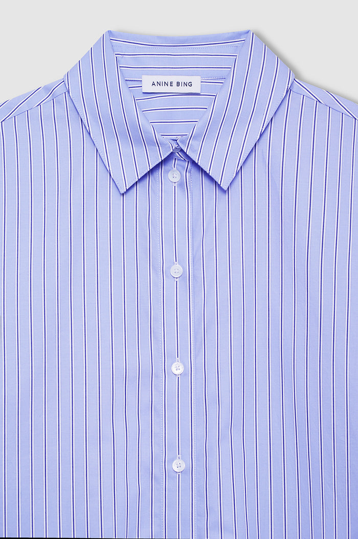 ANINE BING Essie Shirt - Blue Stripe - detail view