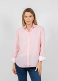 Hinson Wu Ester Long Sleeve Stripe Shirt in Blush Pink/White available at Barbara Katz