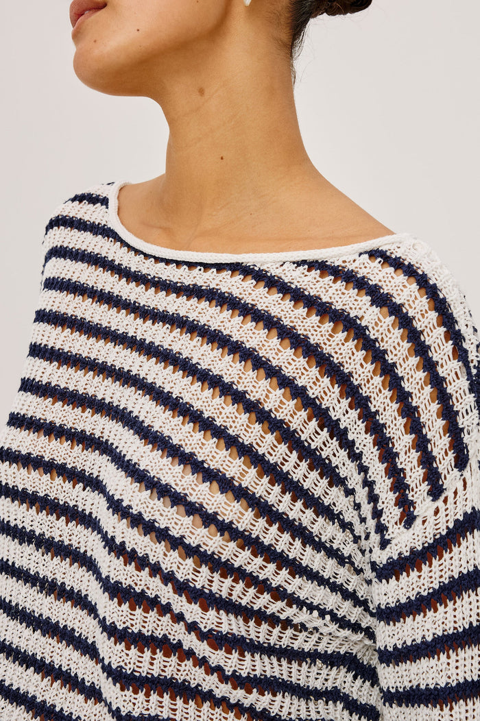 Rails Evangeline Sweater in Stone Navy Stripe available at Barbara Katz