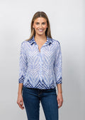 David Cline Evie Cropped Button Shirt in Cloud available at Barbara Katz