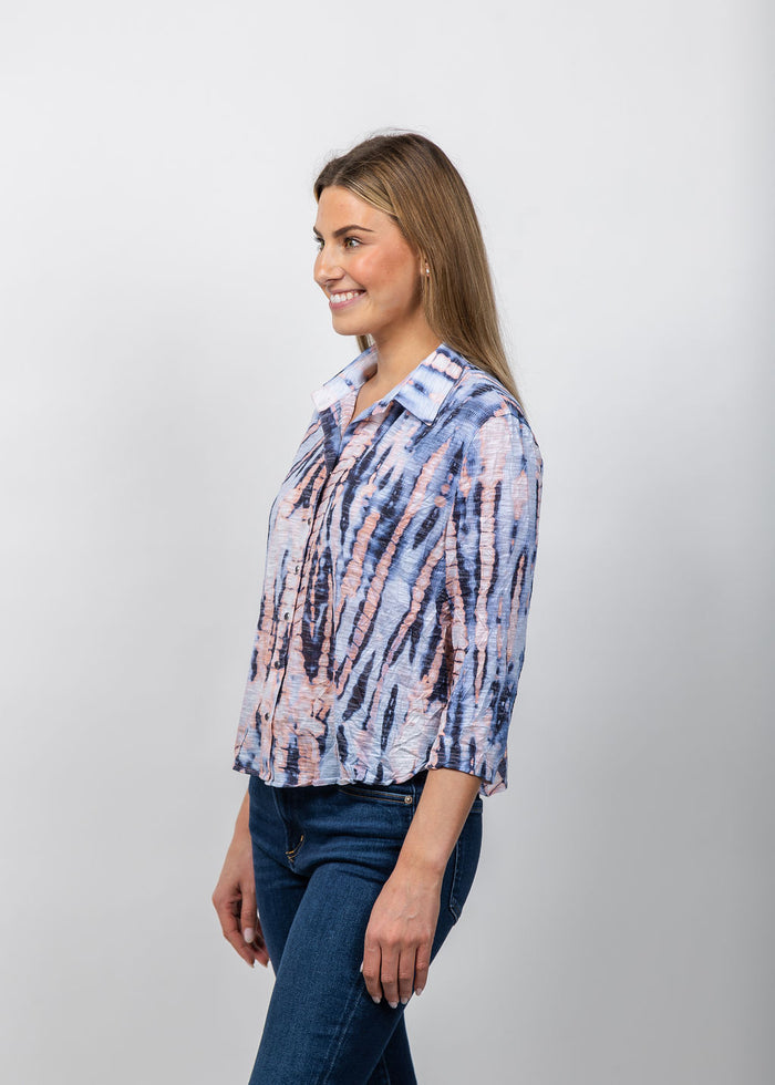 David Cline Evie Cropped Button Shirt in Ink available at Barbara Katz