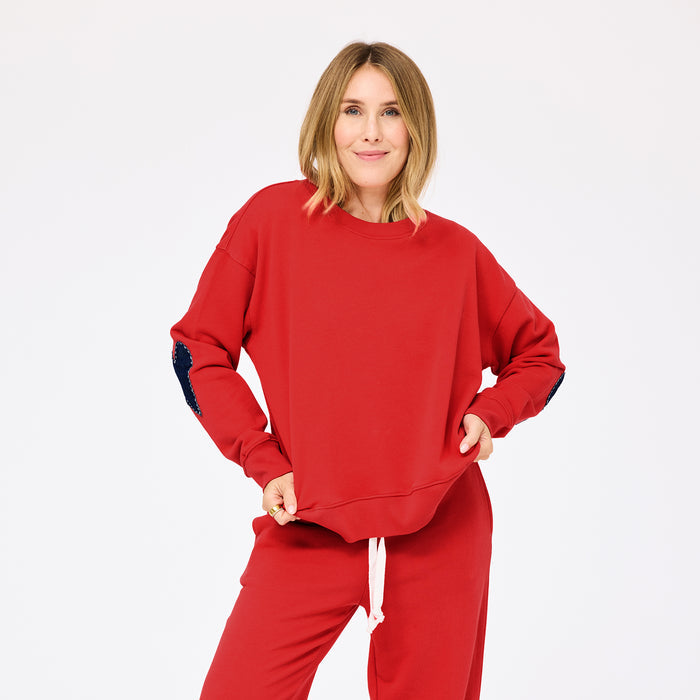 Kerri Rosenthal Ex-Boyfriend Sweatshirt in Poppy Red available at Barbara Katz
