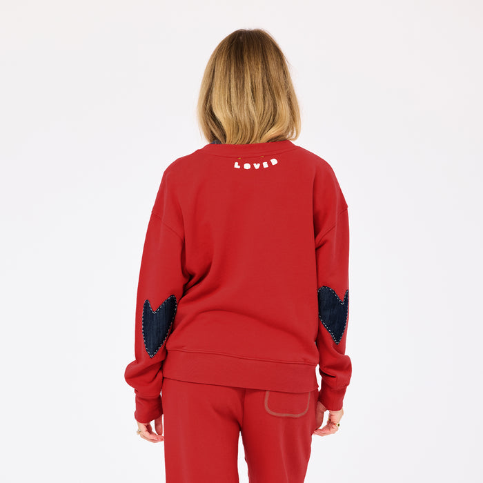 Kerri Rosenthal Ex-Boyfriend Sweatshirt in Poppy Red available at Barbara Katz
