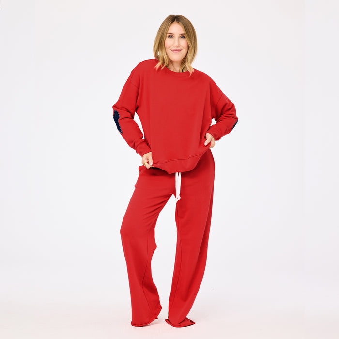 Kerri Rosenthal Ex-Boyfriend Sweatshirt and Weekend Barb Sweatpants in Poppy Red available at Barbara Katz