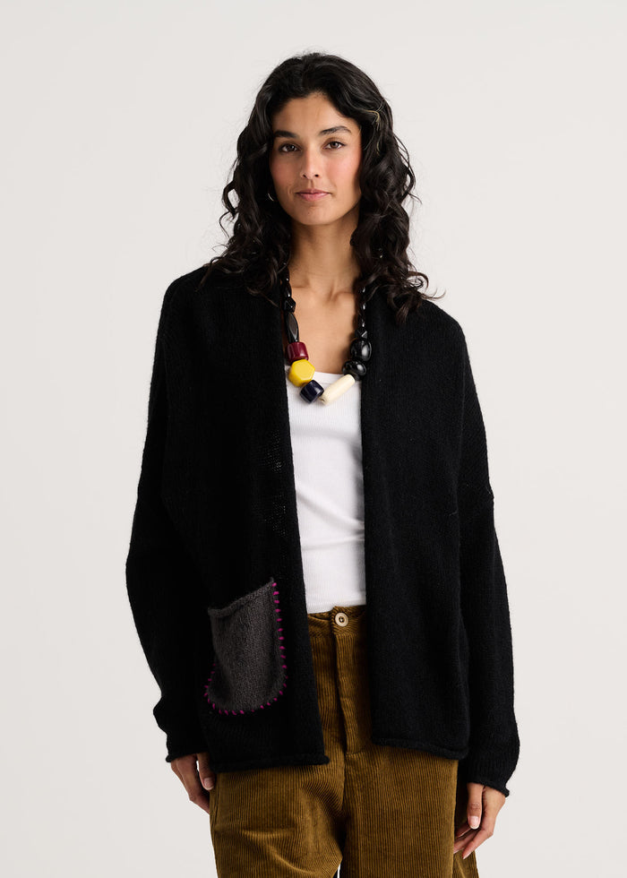 Zaket & Plover Eye Spy Cardigan in Black available at Barbara Katz