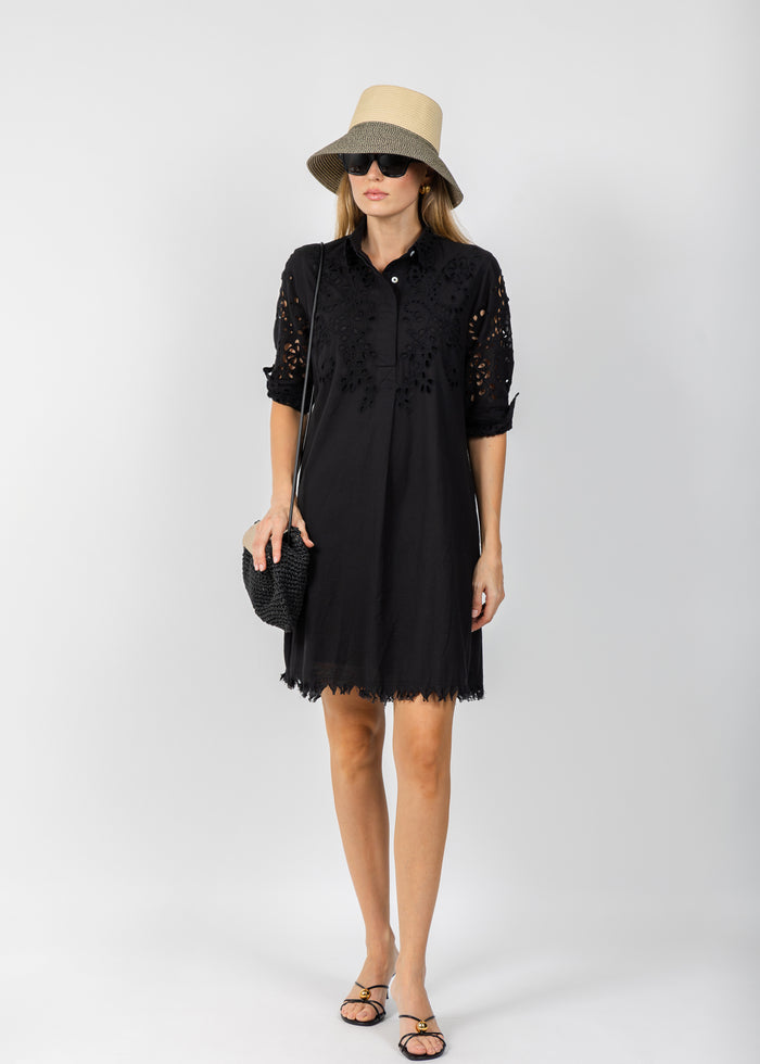 Dizzy-Lizzie Eyelet Dress in Black available at Barbara Katz