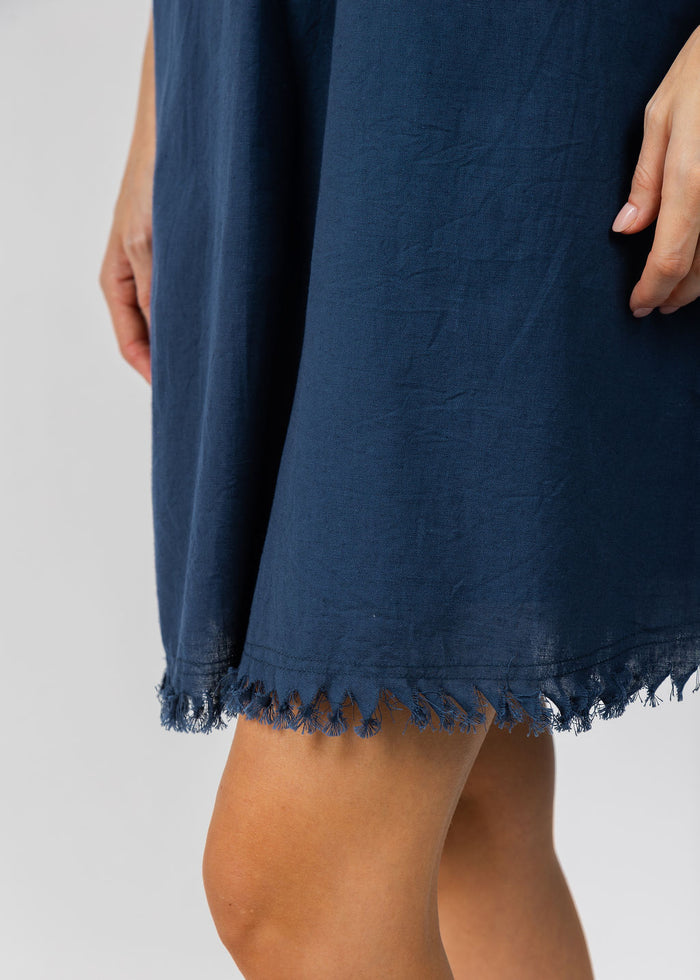 Dizzy-Lizzie Eyelet Dress in Navy available at Barbara Katz