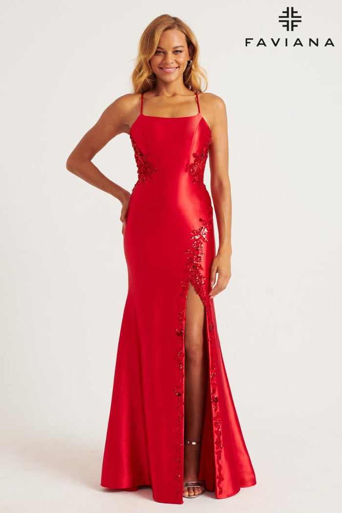 Faviana Long Sequin Detailed Dress 11205