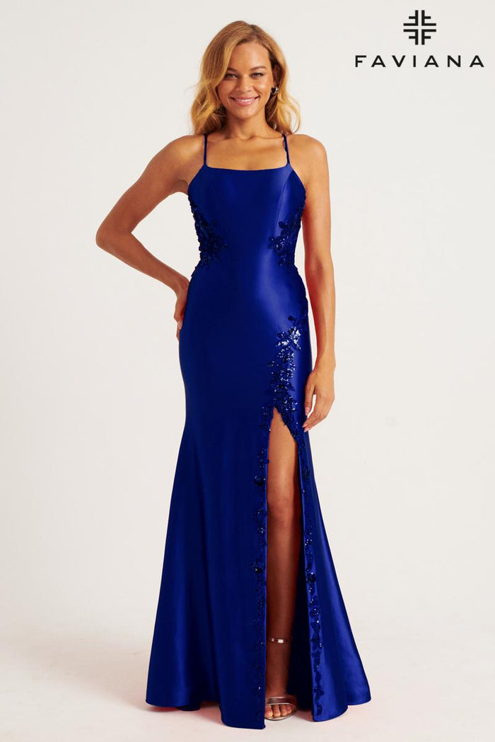 Faviana Long Sequin Detailed Dress 11205