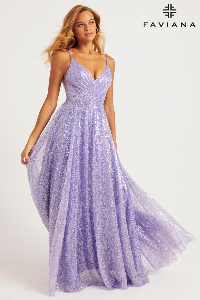 Faviana Sequin A- Line Dress 11203