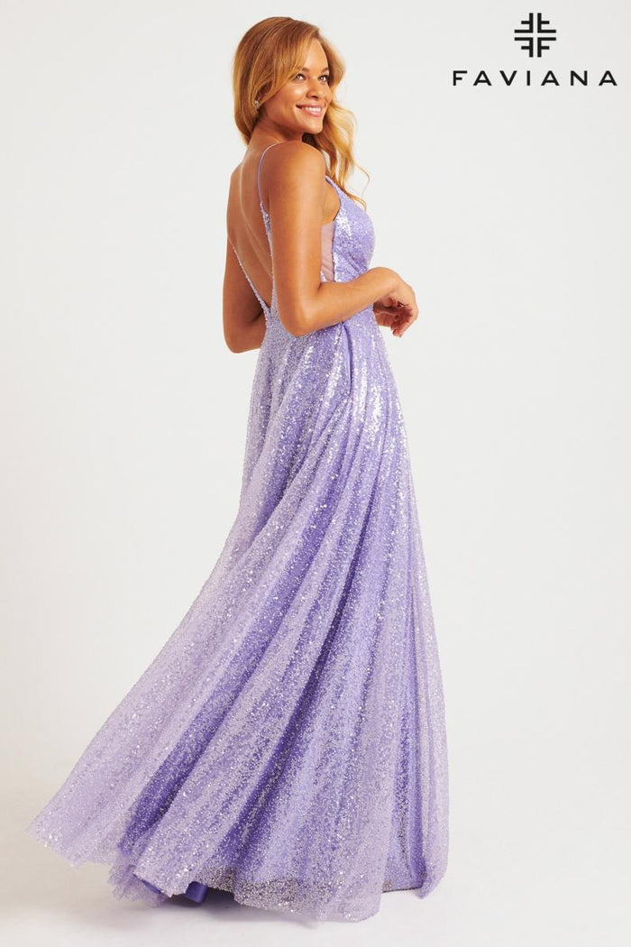 Faviana Sequin A- Line Dress 11203