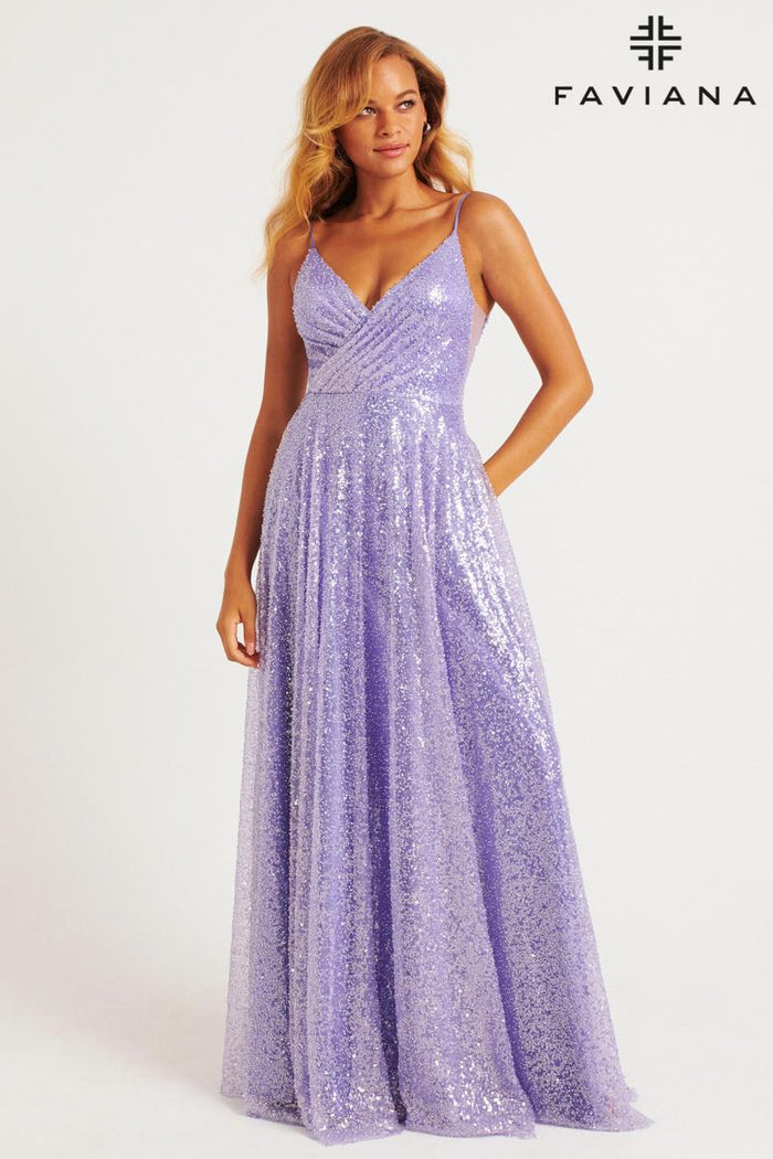 Faviana Sequin A- Line Dress 11203