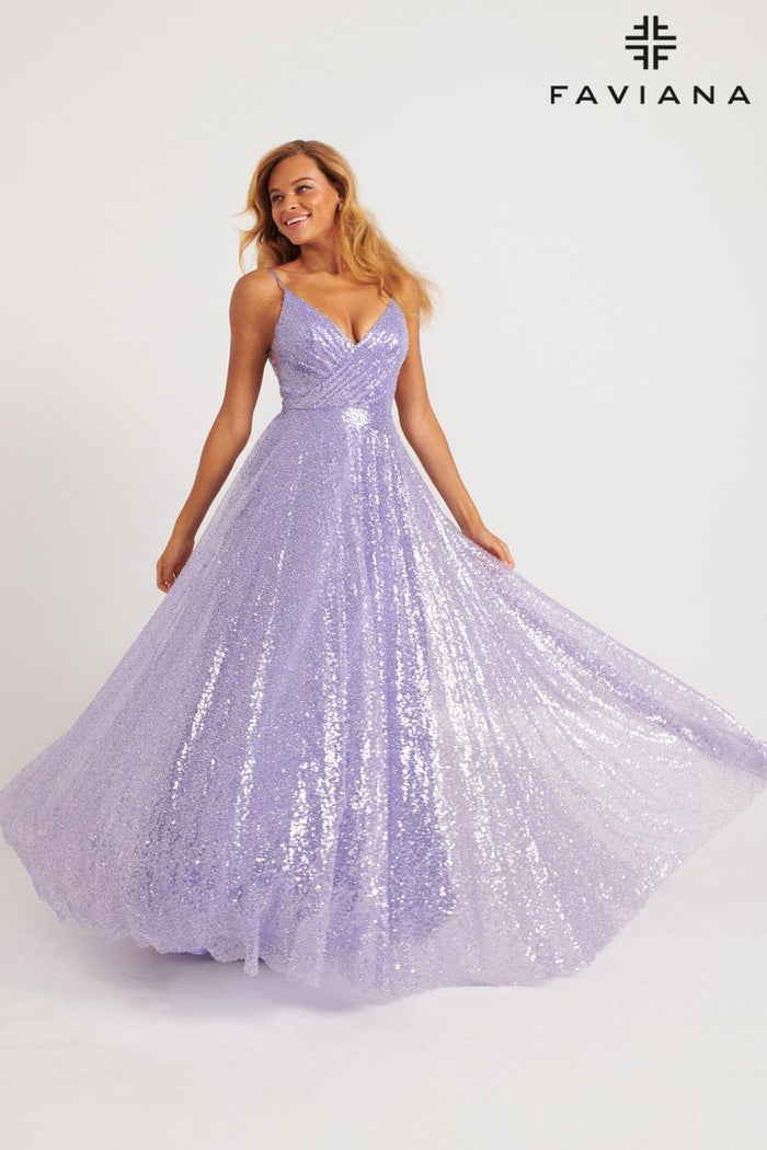 Faviana Sequin A- Line Dress 11203