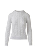 Kinross Featherweight Sequin Cable Crew Sweater available at Barbara Katz