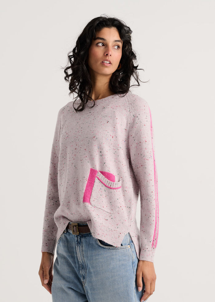 Zaket & Plover Fleck Sweater in Peacock available at Barbara Katz