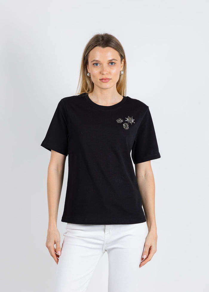 Flower Gem Tee - Black