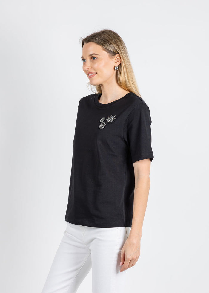 Flower Gem Tee - Black