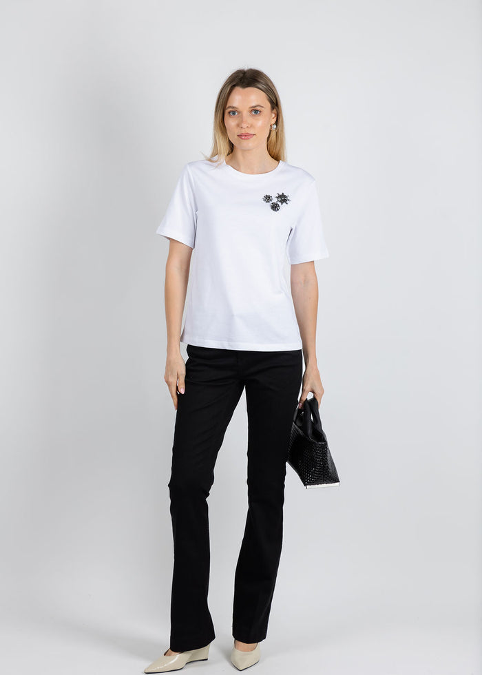 Flower Gem Tee - White