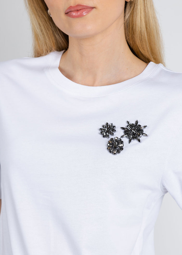 Flower Gem Tee - White