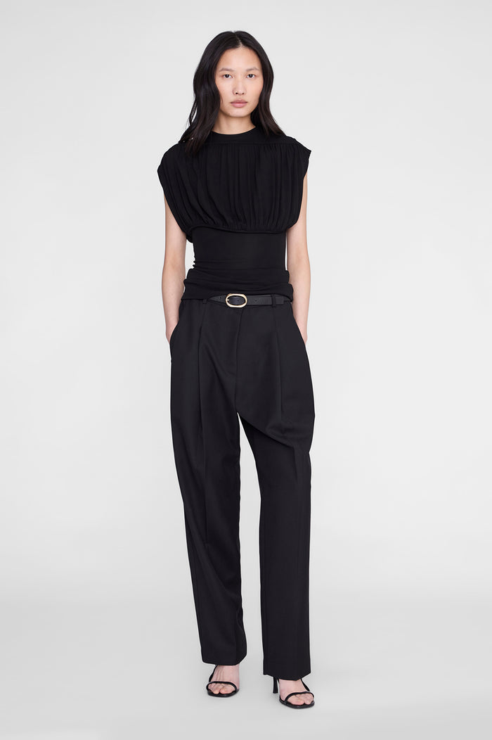 ANINE BING Fran Top - Black - on model front