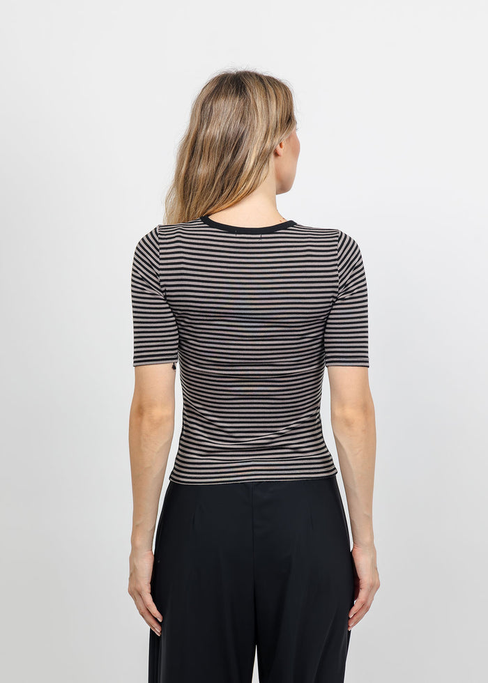 Z Supply Freida Striped Tee in Wild Mushroom available at Barbara Katz