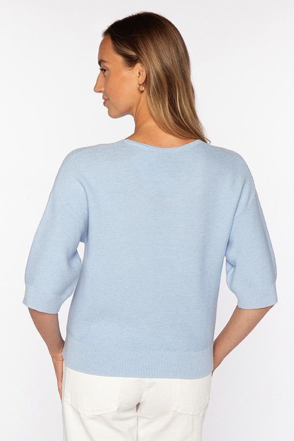 Kinross Garter Easy Vee Sweater available at Barbara Katz