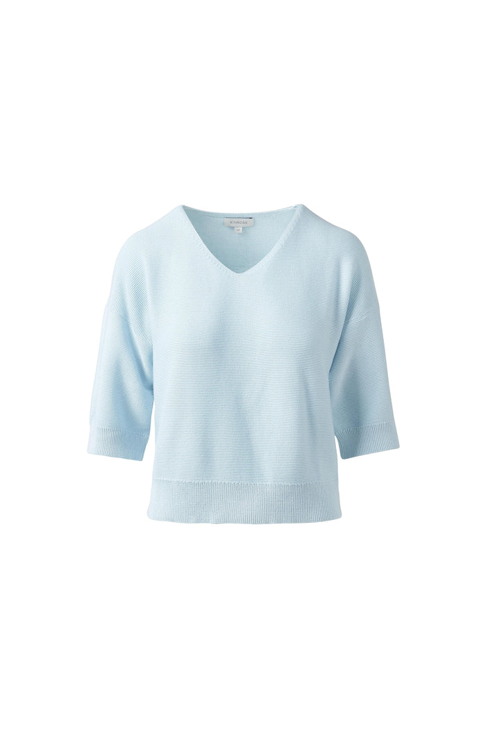 Kinross Garter Easy Vee Sweater available at Barbara Katz