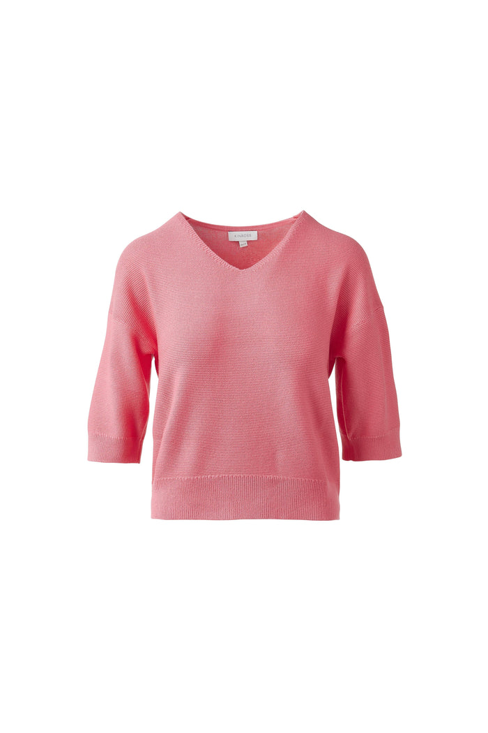 Kinross Garter Easy Vee Sweater available at Barbara Katz