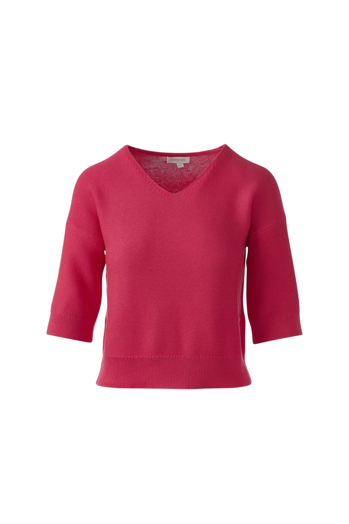 Kinross Garter Easy Vee Sweater available at Barbara Katz