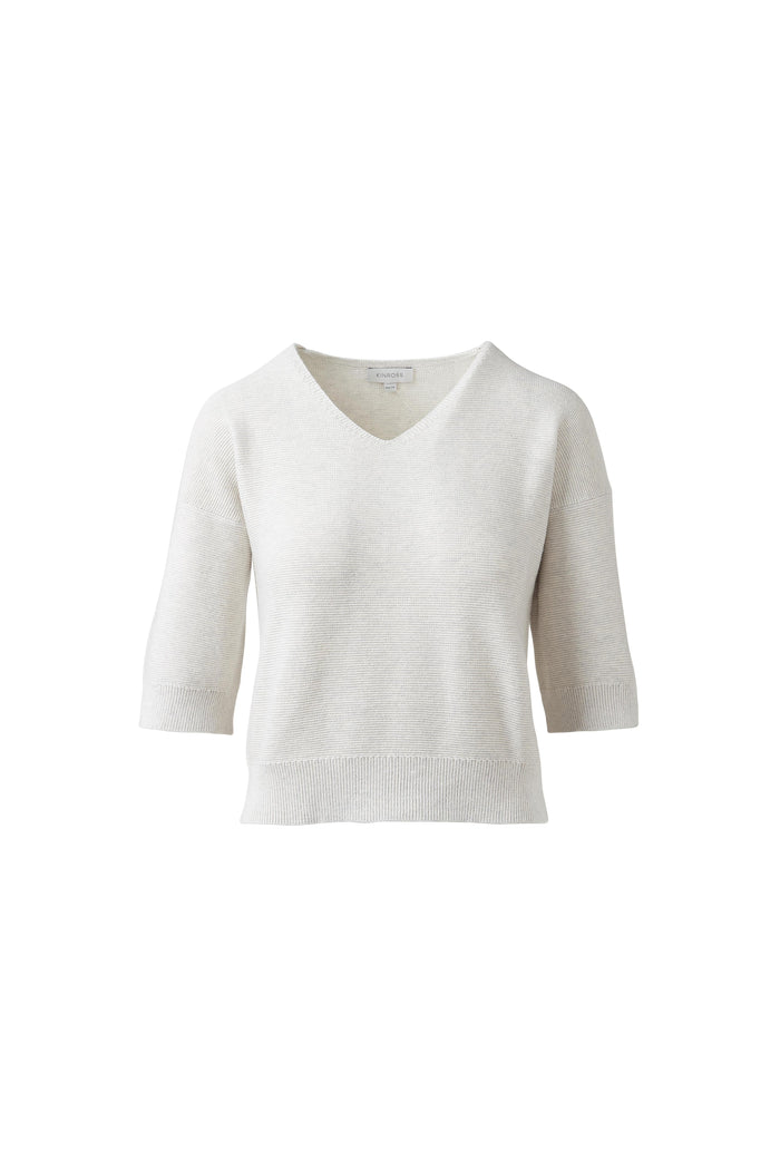 Kinross Garter Easy Vee Sweater available at Barbara Katz