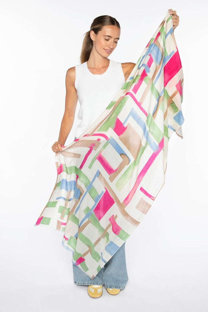 Kinross Geo Print Scarf available at Barbara Katz