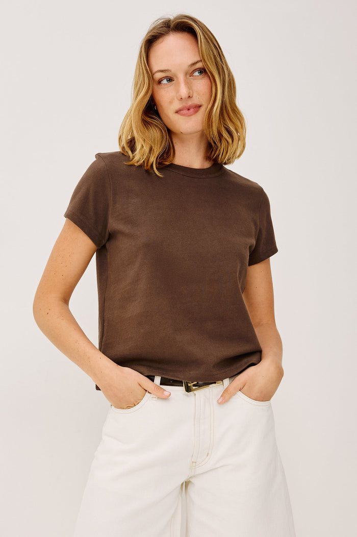 Rails Girlfriend Tee in Espresso available at Barbara Katz