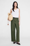 ANINE BING Grayson Pant - Army Green - on model front