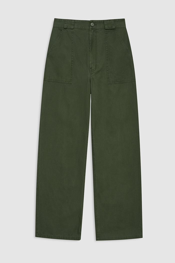 ANINE BING Grayson Pant - Army Green - front view