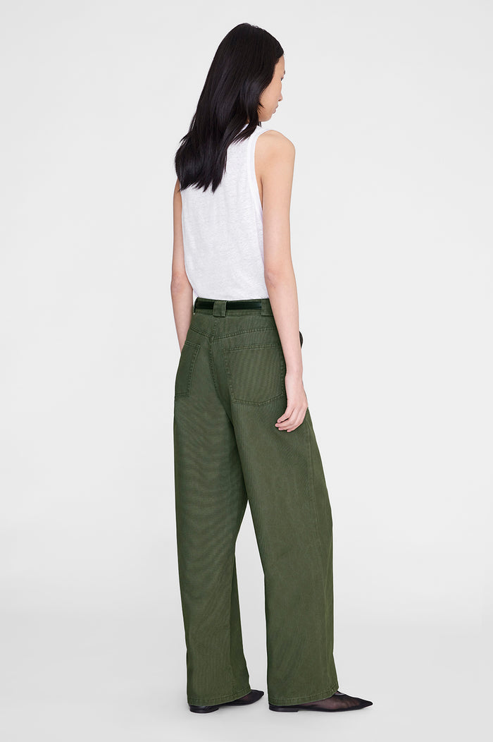 ANINE BING Grayson Pant - Army Green - on model back view