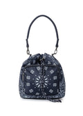 Haute Shore Harley Bandana Print Bucket Bag in Navy available at Barbara Katz