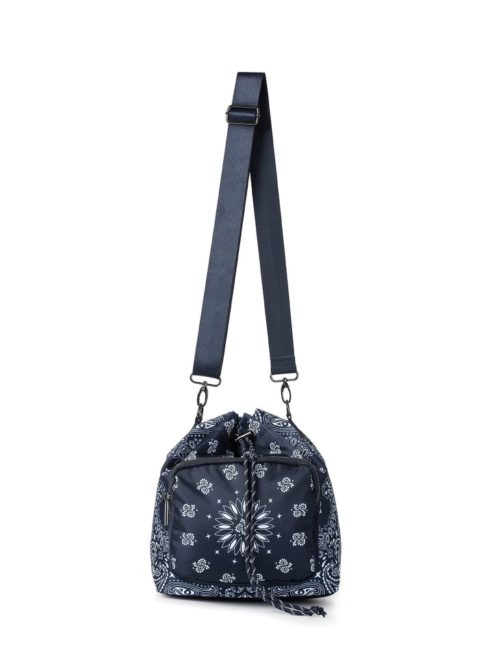 Haute Shore Harley Bandana Print Bucket Bag in Navy available at Barbara Katz