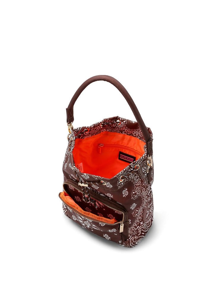 Haute Shore Harley Bandana Print Bucket Bag in Walnut available at Barbara Katz