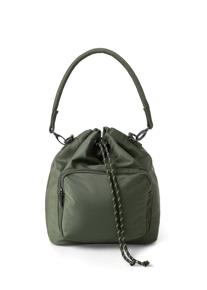 Haute Shore Harley Nylon Bucket Bag in Olive available at Barbara Katz