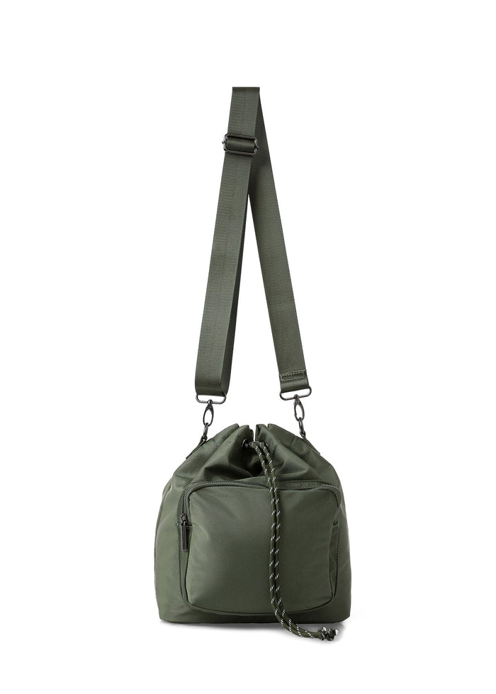 Haute Shore Harley Nylon Bucket Bag in Olive available at Barbara Katz