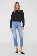 ANINE BING Harry Shrunken Signet Sweatshirt - Black - on model front