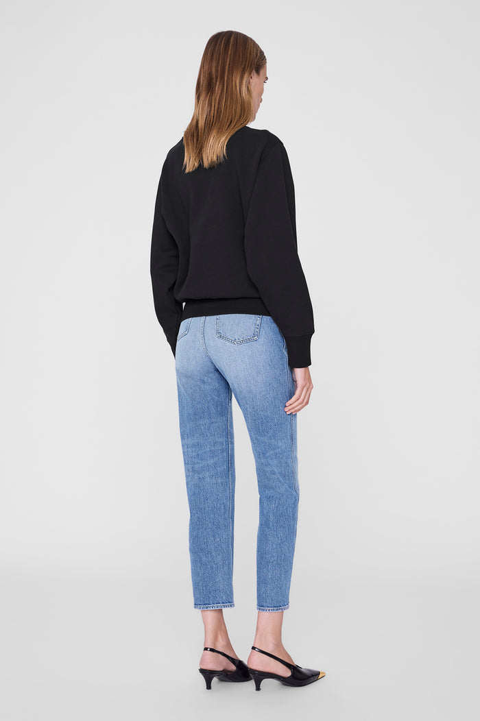 ANINE BING Harry Shrunken Signet Sweatshirt - Black - on model back